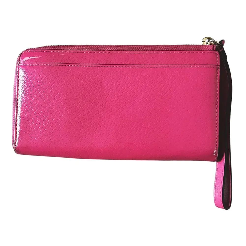 Kate Spade Layton Wellesley Leather Wallet Wristlet Hot Pink